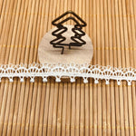 ruban dentelle fine franges blanc noir classique 100 polyester 1.2cm large écologique