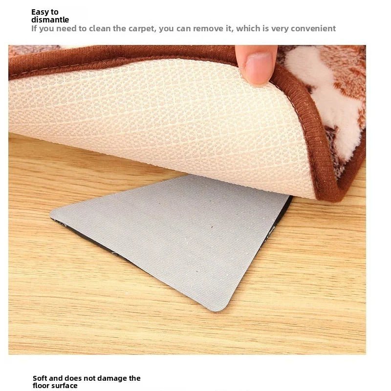 anti dérapage tapis adhésif triangles perforations moderne noir beige 12 pièces
