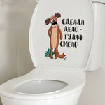 sticker mural cartoon deux chiens texte russe blanc marron gris vert noir salon chambre