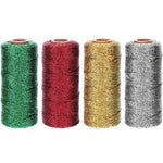 fil coton glitter vert rouge doré argenté décoratif boîte rangement satin