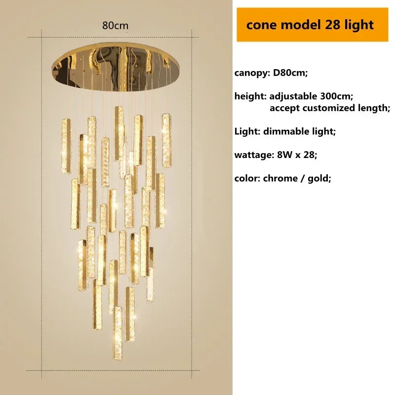 suspension lumineuse contemporaine or argent texture brillante élégante chambre salle bain led