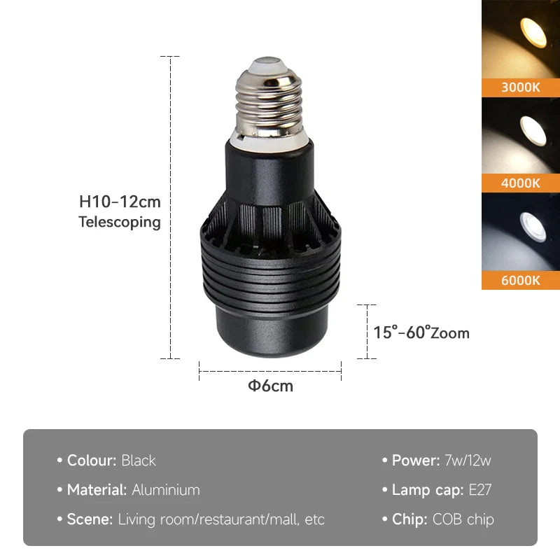 lampe led e27 orientable dimmable noir blanc 500 999 lumens 2700k 6500k moderne