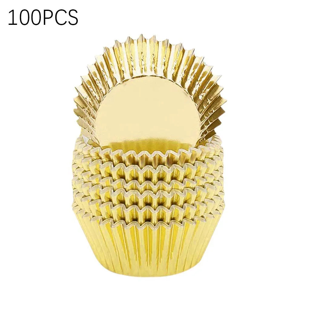 moules muffins papier argent doré rosegold jaune rilles brillants decoratifs festifs gâteau