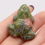 statuette grenouille pierre naturelle jaune rouge rose verte noire aventurine quartz rose ornement maison