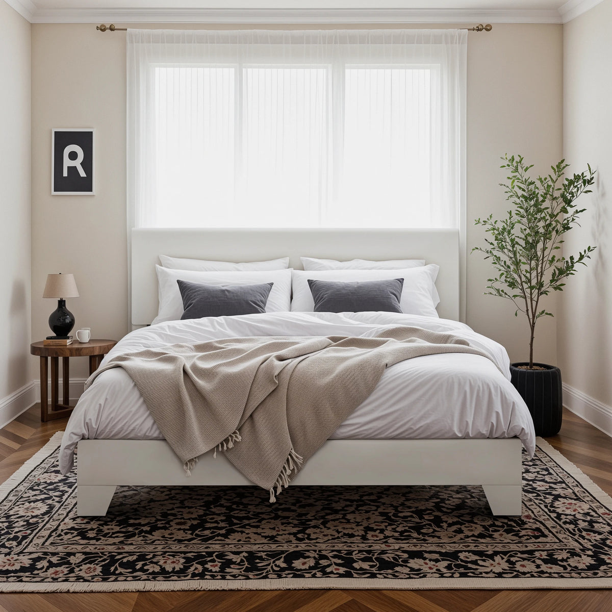 lit gris moderne tissu uni cadre assemblage matelas recommandé boîte springs adjustable headboard