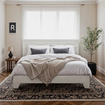 lit gris moderne tissu uni cadre assemblage matelas recommandé boîte springs adjustable headboard