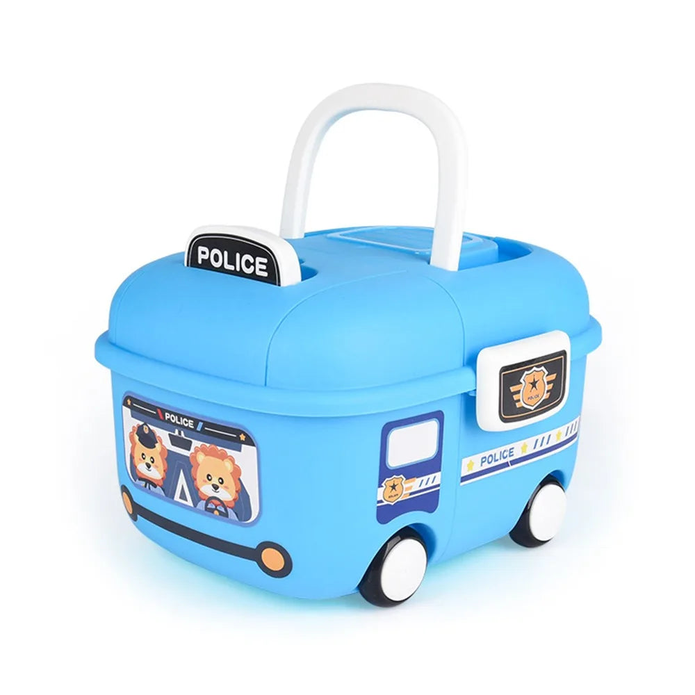 boîtes rangement réutilisables couleurs rose bleu rouge orange motif cartoon poignée amovible
