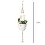 panier suspendu macramé motif géométrique boho chic couleur beige plante incluse fixations decoration maison