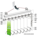 support rideau vertical blanc moderne plaque métallique fixations accessoires rideaux volets traction montages