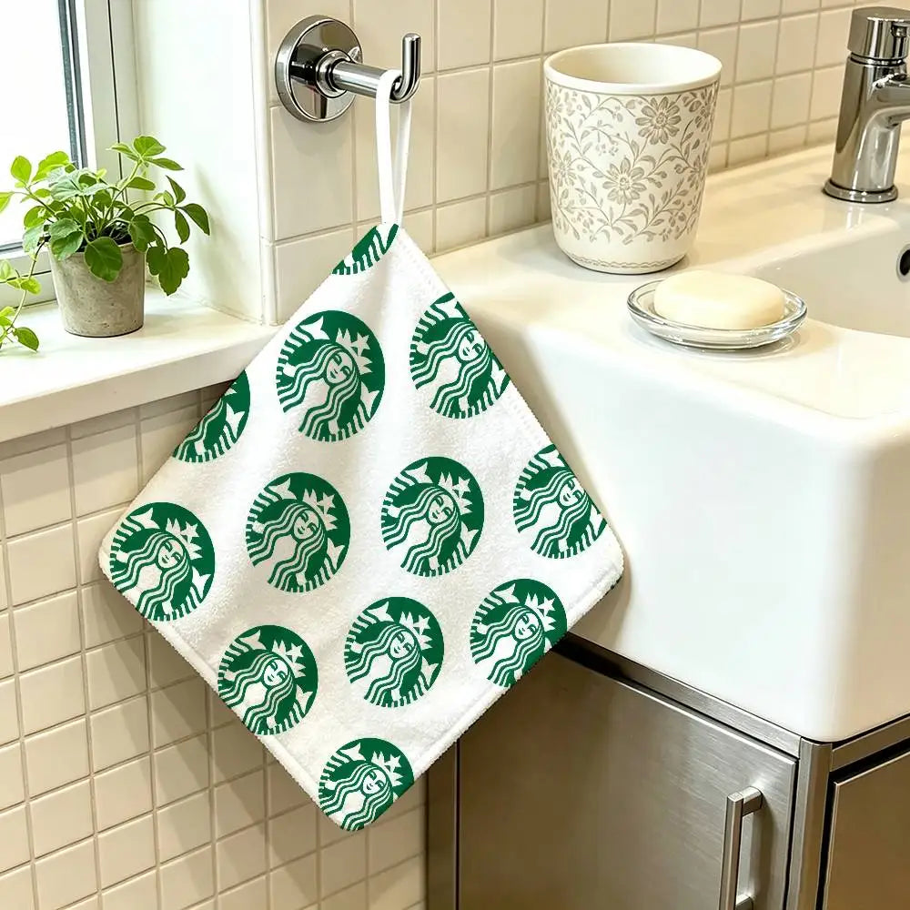 sac main vert logo starbucks blanc anneau métallique moderne polyvalent durable polyester Jacquard