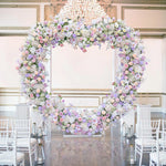 arche décoration mariage fleurs artificielles cœur violet anniversaire extérieur classique événement table decoration