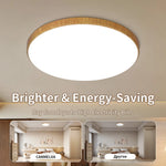 lampe led ultrafin anti poussiere grain bois blanc contemporain 18w 30w 40w(toucher)