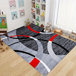 tapis moderne abstrait gris noir blanc anti dérapant facile nettoyer salon chambre rectangle geométrique