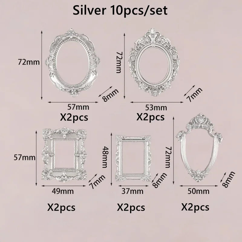 cadres photo or baroque décoration vintage bijoux fantaisie ovales rectangles carrés