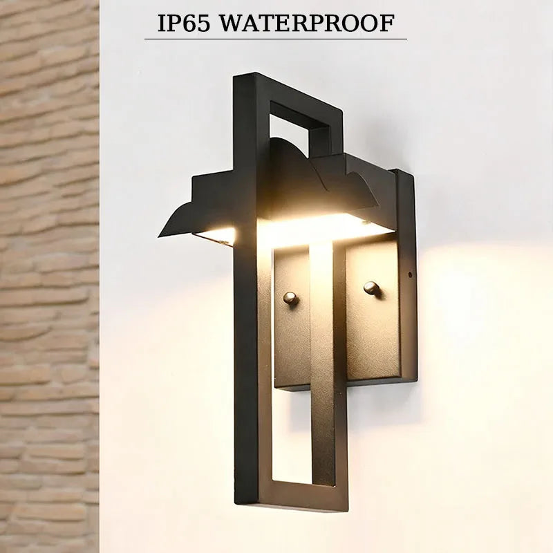 lampe murale moderne led noire éclairage extérieur 35cm ip65 249lm 265v