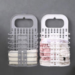 panier linge gris blanc perforé moderne rangement crochet adhésifs chambre salon