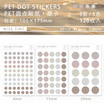 sticker rond minimaliste bleu rose gris blanc adhésif decoration journal 120pcs moderne unitaire