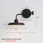 lampe murale moderne noire grain bois fixée chambre entrée étude cuisine