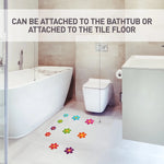 sticker anti dérapants fleurs modernes salle bain bleu vert orange rose violet éco responsable