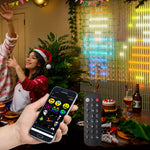 rideau lumineux led multicolore moderne télécommande application bluetooth 200cm 196cm