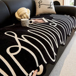 tapis noir blanc moderne tissage polyestère couverture salon ondulations abstrait minimaliste machine