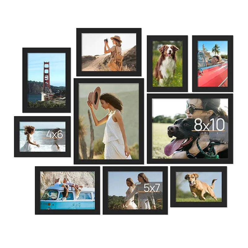 cadres photo bois clair noir blanc modernes minimalistes muraux affichage support pliable