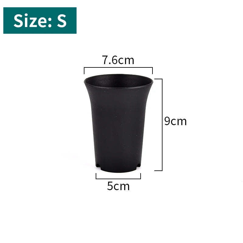 pot fleur plastique noir mat moderne plantes vertes succulentes jardin décoration maison
