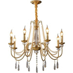 lustre doré cristal classique suspension ampoules led pendeloques semiopaque salle reception