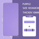 tapis yoga violet rayures horizontales moderne antidérapant épais 15mm 185x60cm yoga fitness pilates gymnastique