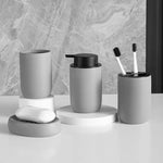 ensemble salle bain noir blanc gris minimaliste tasse distributeur brosse dents savon grille dimensions