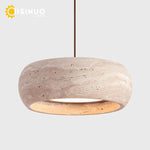 Suspension lumineuse pierre marbrée moderne câble beige 18W chambre salon restaurant