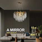 lustre moderne doré transparentes branchies 120cm large 580mm longueur