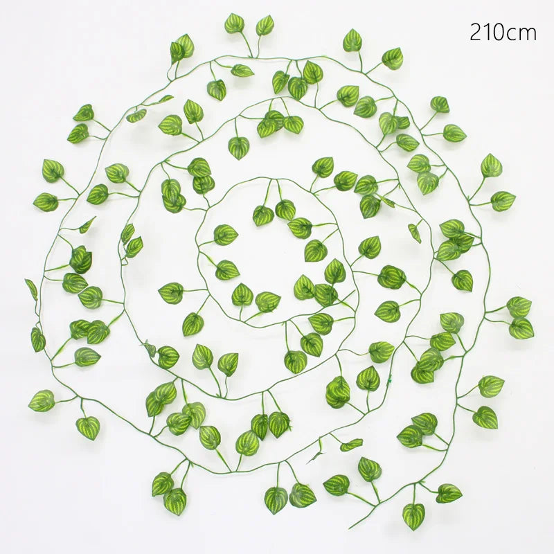 guirlande artificielle feuilles vertes naturelle extérieur accrochée 210cm 240cm décoration mariage fêtes anniversaire événements