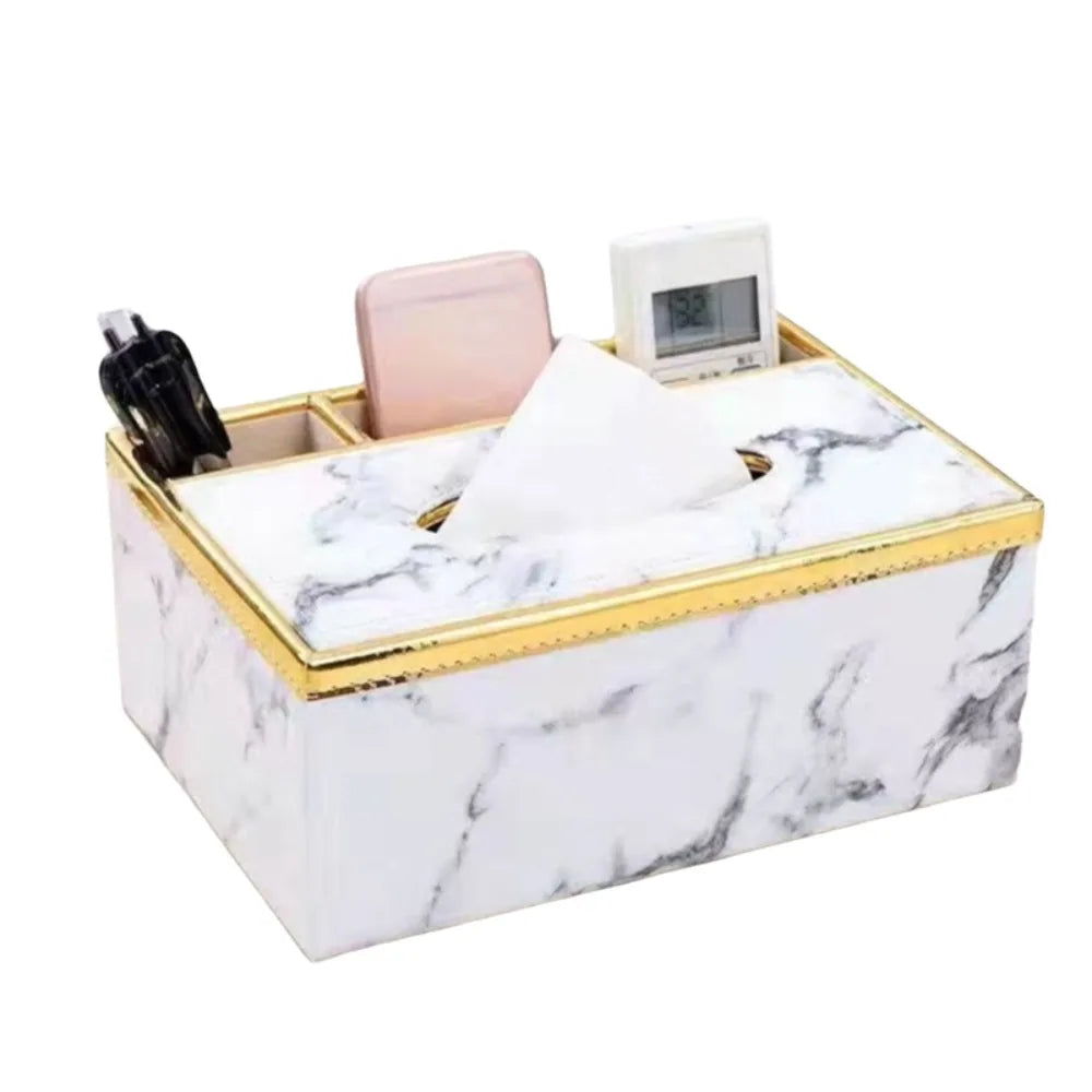 boîte mouchoirs simili cuir noire classique compartiments rangement télécommande objetos divers