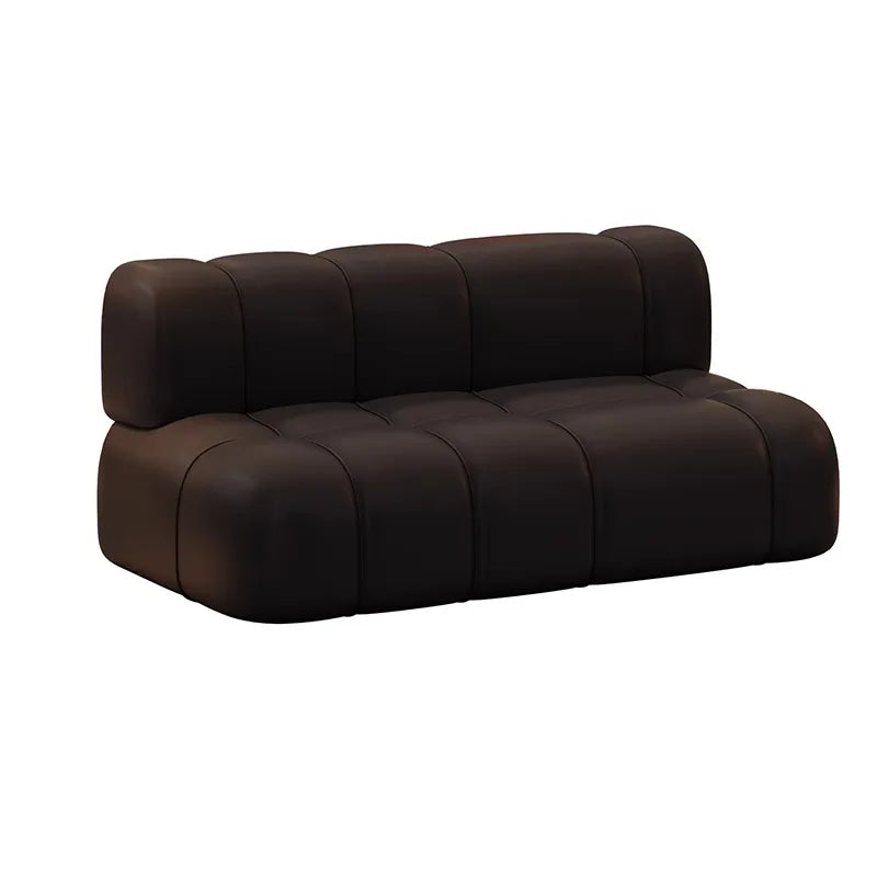 canapé d'angle moderne marron clair cuir tabourets salon minimaliste 1.2m 1.4m 1.6m