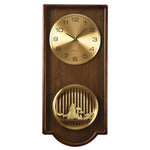 horloge murale bois grainé classique or noir décor asiatique personnages animaux