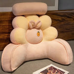 coussin dos fleurs orange blanc polyester coton cartoon plush doux confortable mignon lit