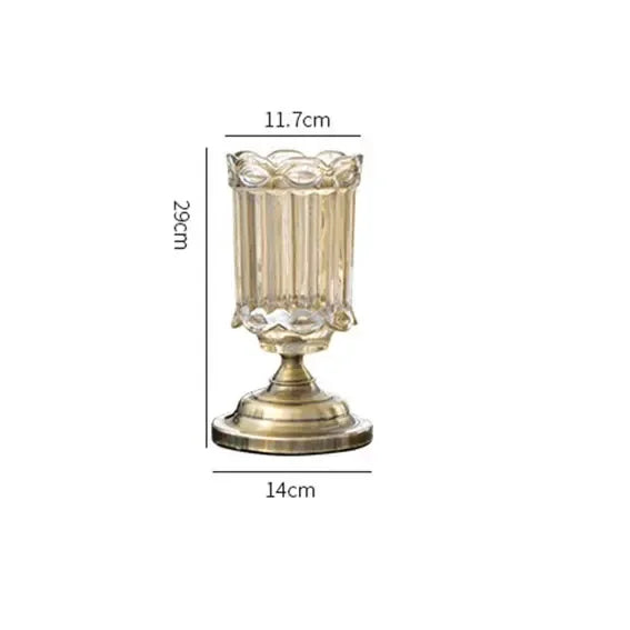 vase verre transparent motif rayé fleurs artificielles peonies roses decoratif moderne salon