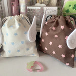 sac cordons étoiles créatif enfantin beige marron rose pâle anti poussière polyestère portable