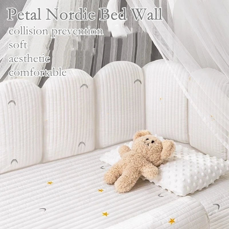 protège matelas bébé texturé étoiles lune ours peluche moustiquaire nordique blanc enfant douillet côtelé