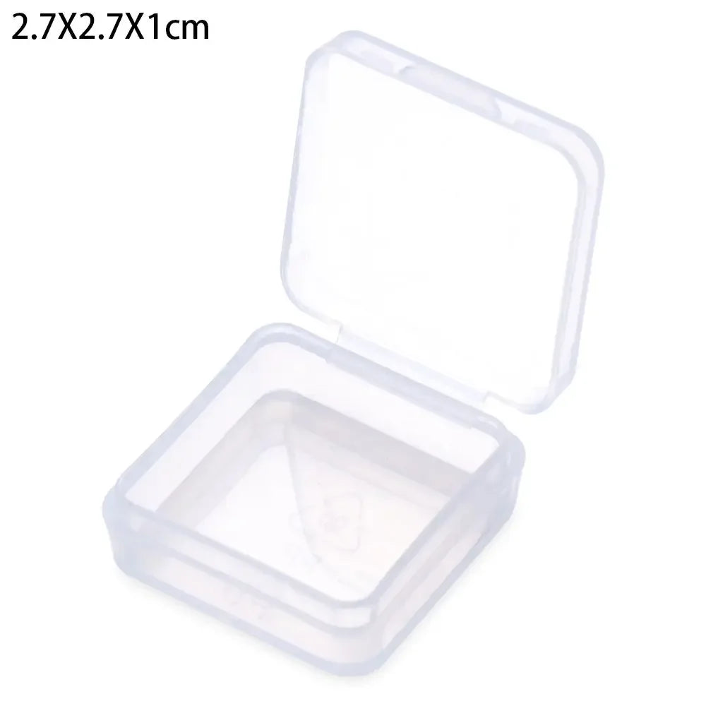 boîtes rangement plastique transparentes pratiques clips fermeture bijoux petites outils utilitaires modernes