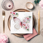serviettes multicolores fleurs décoratives festives happy birthday anniversaire noël mariage transparentes table festive