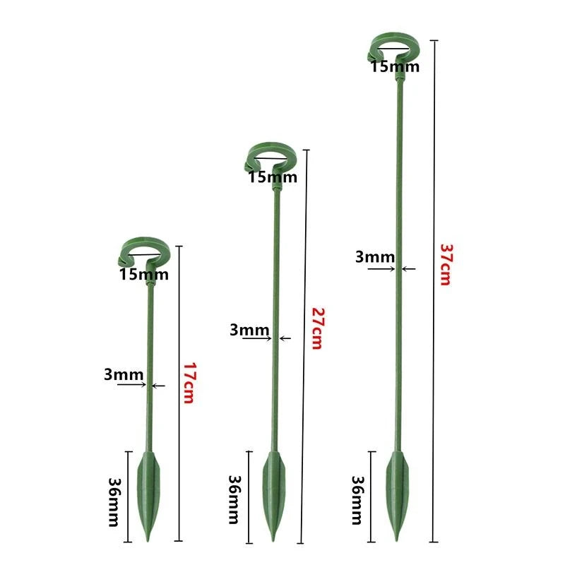 supports plantes tige vert robuste 37cm 27cm 17cm anneau jardinage fleur grimpantes moderne