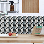 carreaux muraux auto adhésifs pvc mosaïque effet 3d moderne noir blanc gris décoratif salle