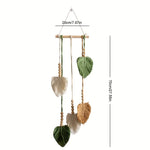 suspension murale feuilles vert bois boho naturelle deco chambre salon