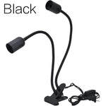 lampe pince flexible blanc moderne base e27 tige métallique réglable interrupteur prise us