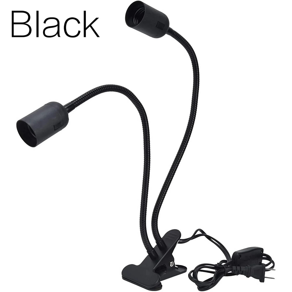 lampe pince flexible blanc moderne base e27 tige métallique réglable interrupteur prise us