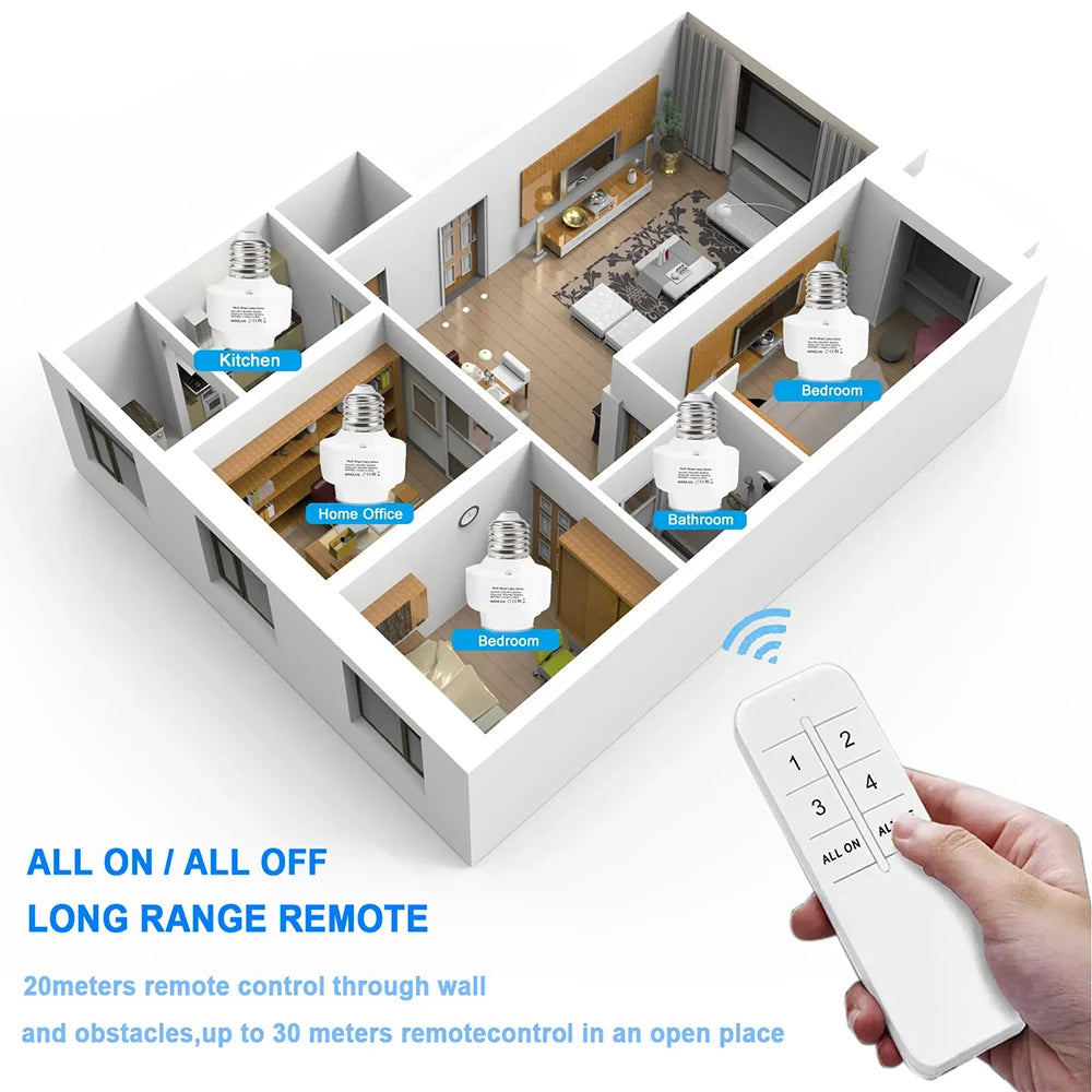 support lampe intelligent blanc mat moderne vis fixation prise électrique