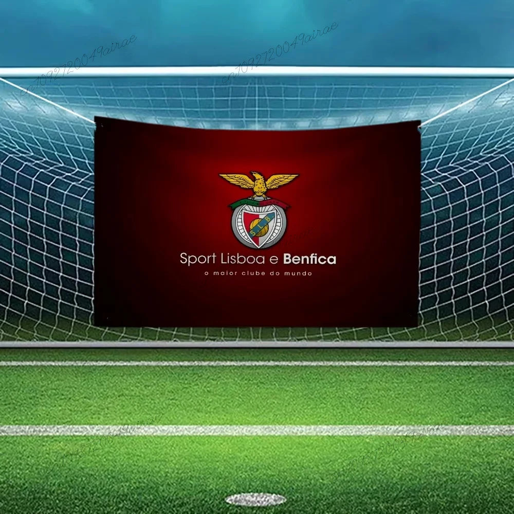 drapeau sport lisboa benfica rouge aigle doré classique intérieur décoration chambre polyester tissage rectangle
