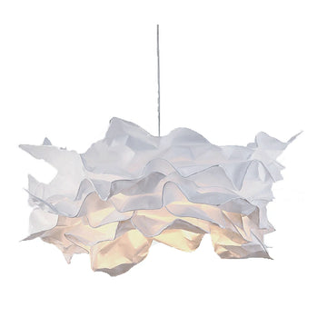 lampe suspendue moderne abat jour papier froissé blanc organique câble suspendu environnement protection
